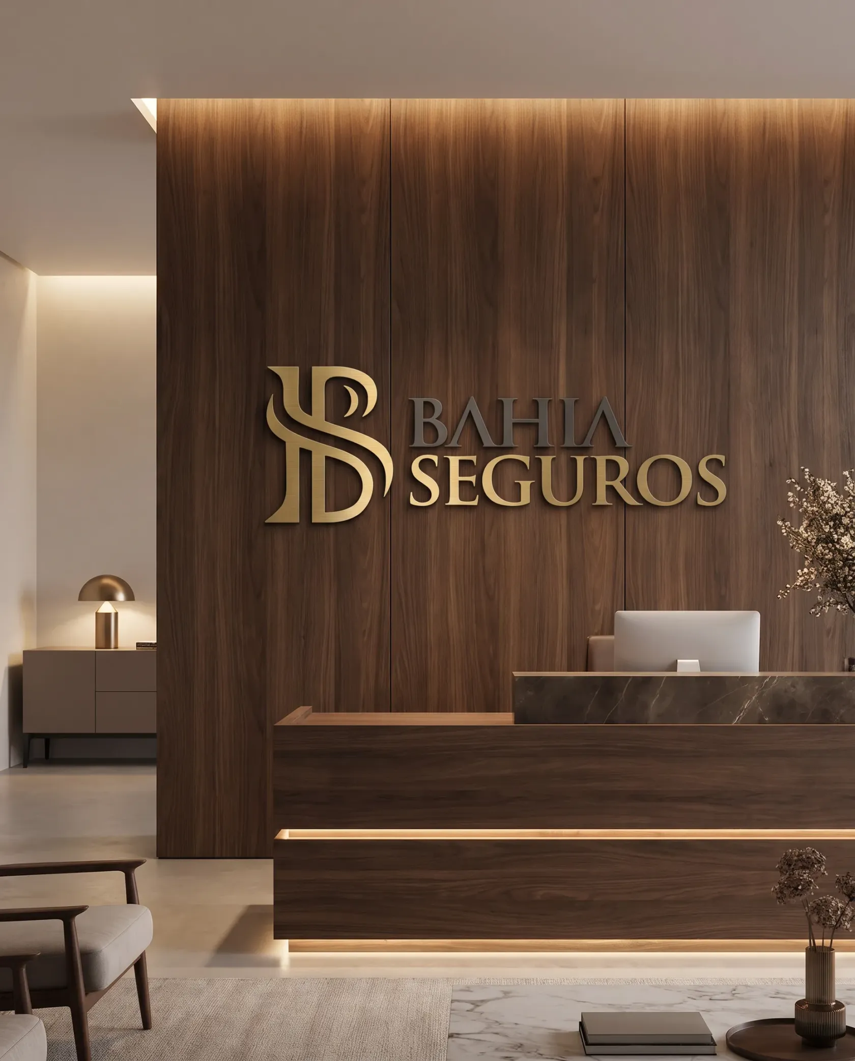 Bahia Seguros: recepção (mockup de apresentação)