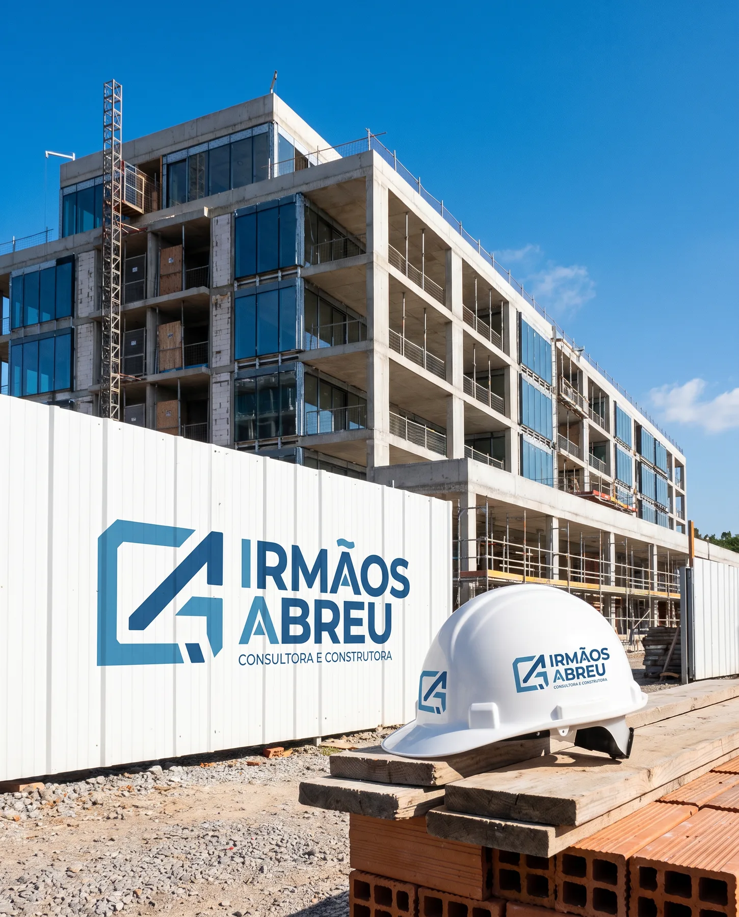 Irmãos Abreu: obra e tapume (mockup de apresentação)