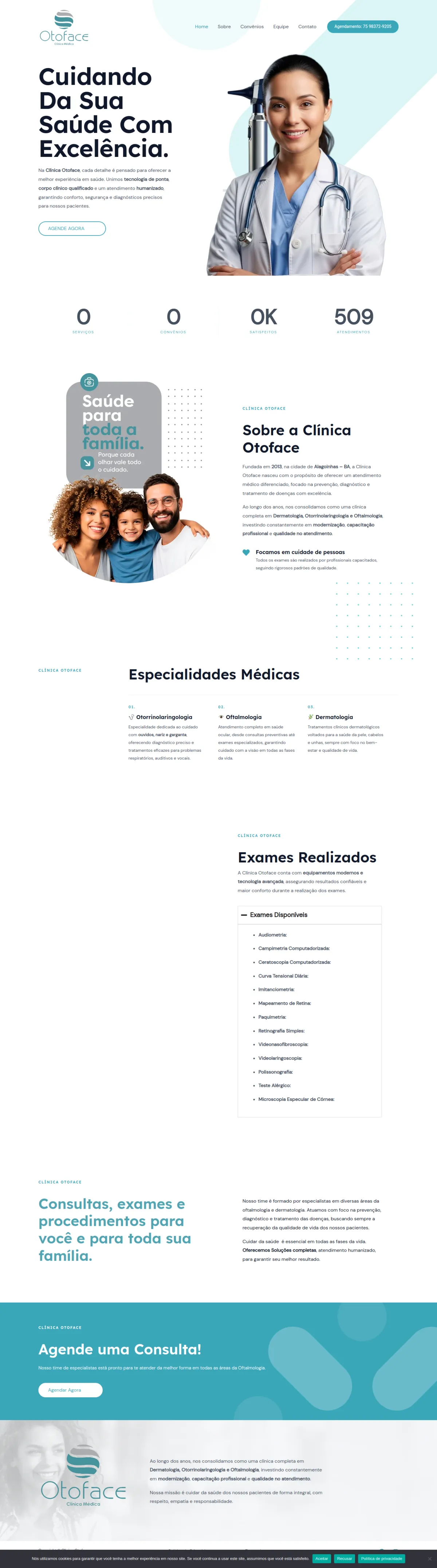 Página do site em desktop